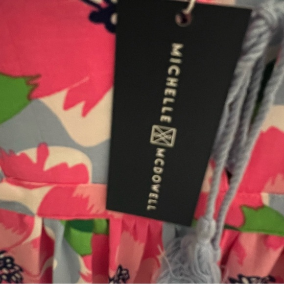 Michelle McDowell Penny Dress Sea Flower Blue Yoke Neckline with Tassels M - Picture 11 of 11